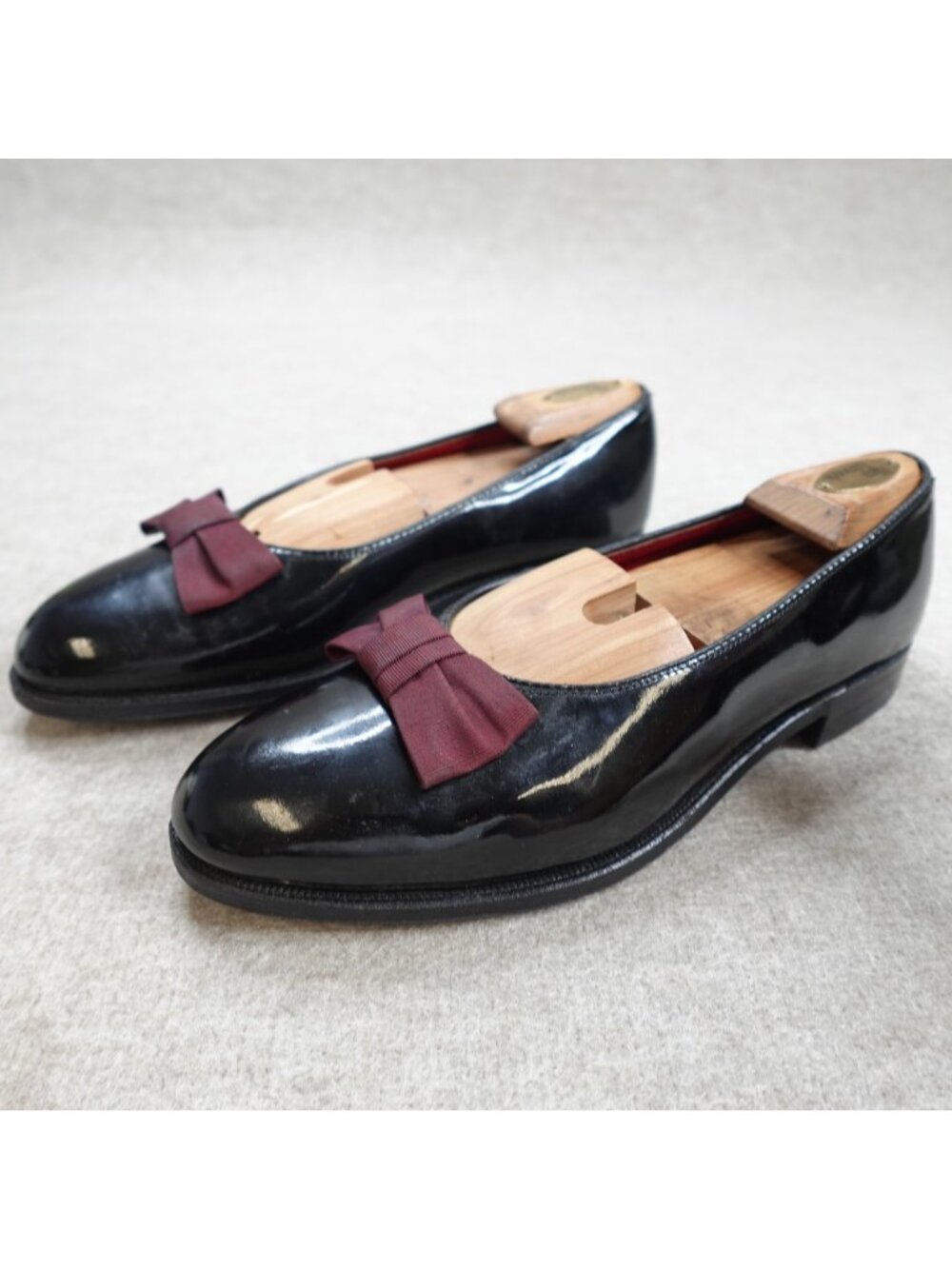 Alden Men's Opera Pumps 9 B/D Black Patent Leather Bow Tie Made in USA